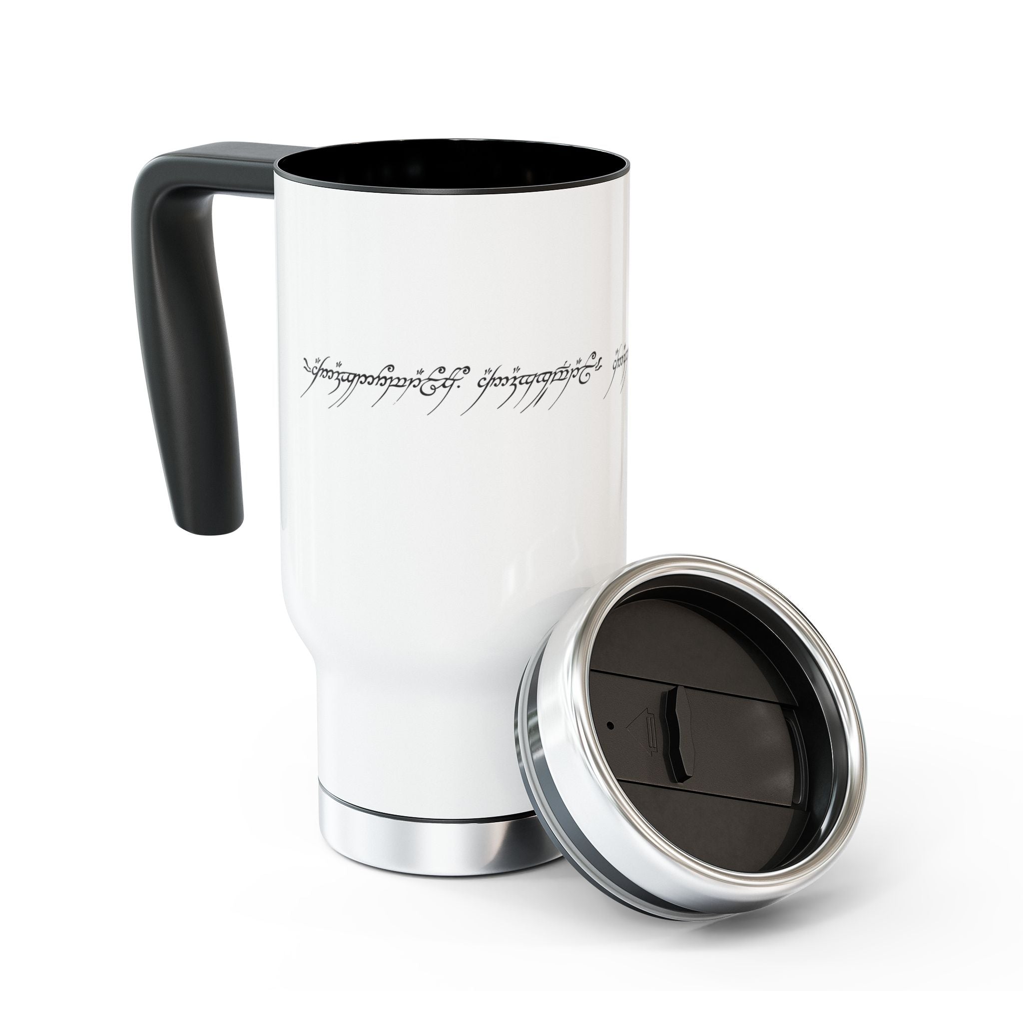 Elves Script Stainless Steel Mug | 14oz Fantasy Tumbler