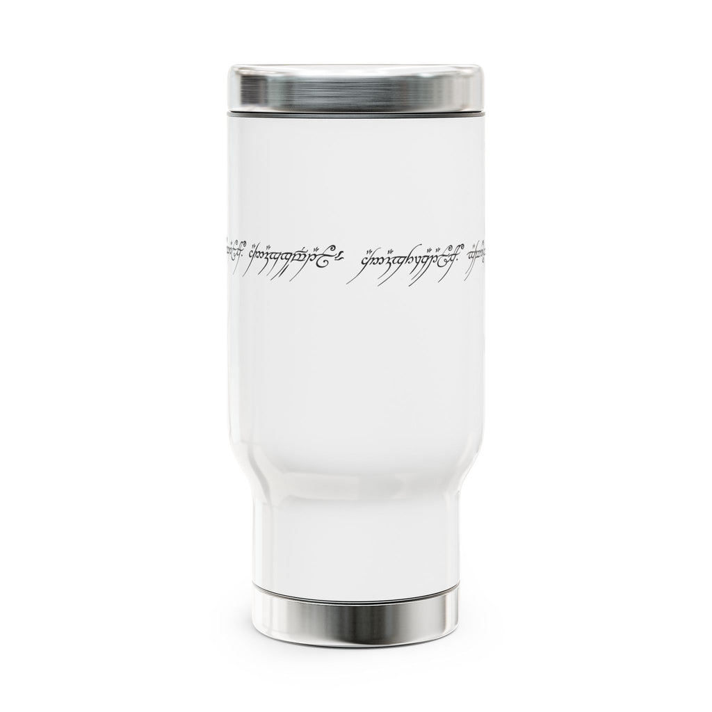 Elves Script Stainless Steel Mug | 14oz Fantasy Tumbler
